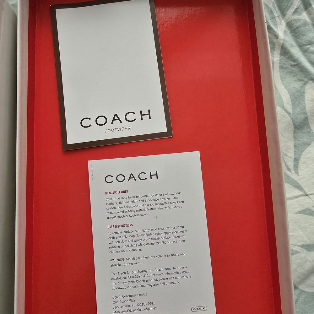 COACH Black and Cream Signature Slingback Heels - Picture 9 of 11